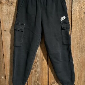 Nike Kids Black Joggers with Cargo Pockets - Size M